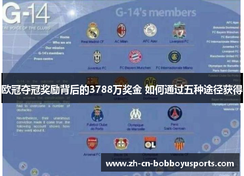 欧冠夺冠奖励背后的3788万奖金 如何通过五种途径获得